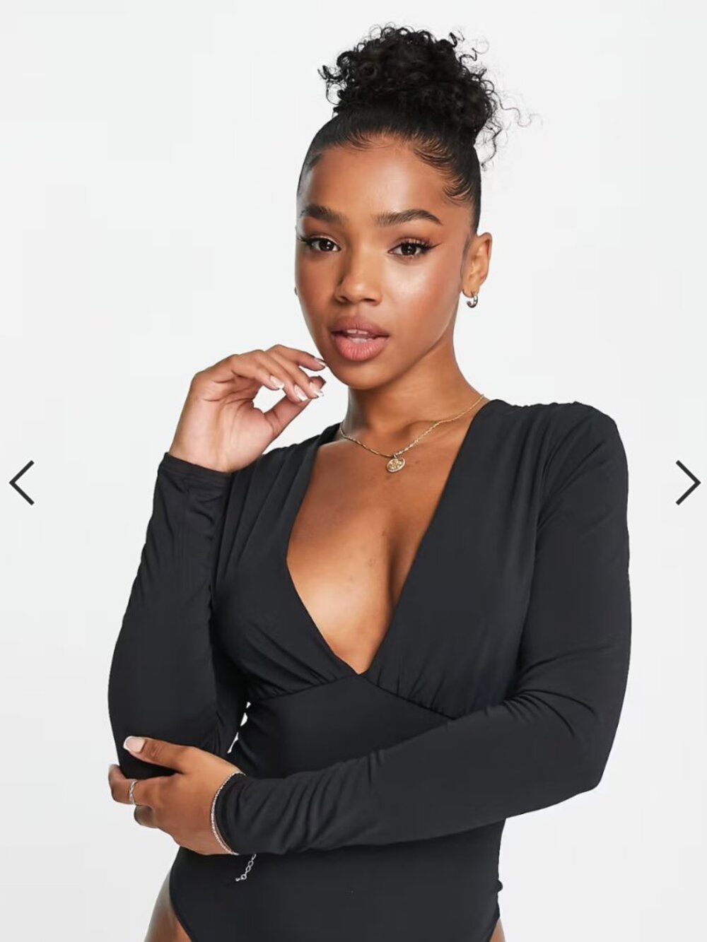 Abercrombie & Fitch Black V-Neck Long Sleeve Bodysuit